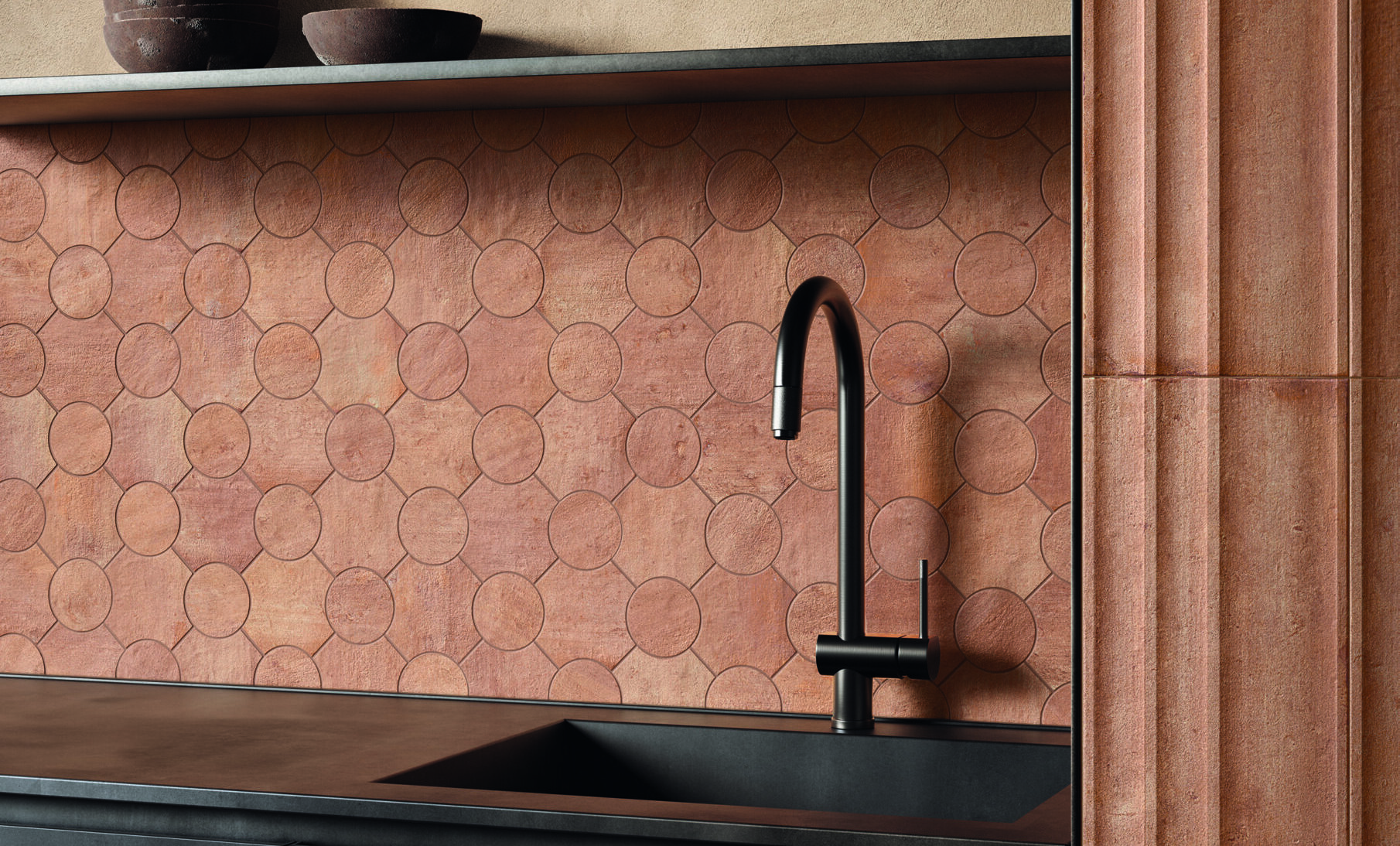Fornaceprovenza Terra Nodo Mini 36,2x36,2 Tegolo Terra 18,6x37,5 Amb Cucuna